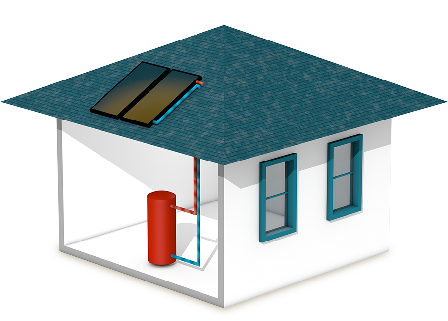 olar water heating system installed on a residential rooftop in Oʻahu, Hawaii
